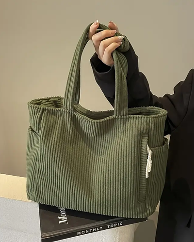 Naya™ | Ribbed Tote Bag with Cord Detail