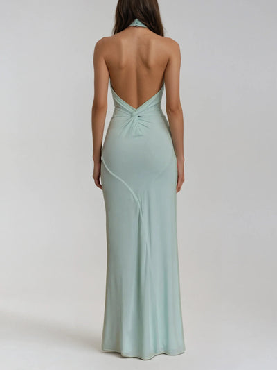 Lilia™ | Halter Neck Maxi Dress