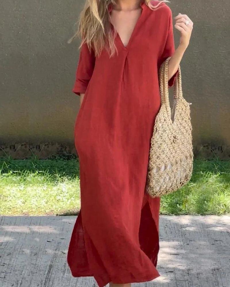 Lina™ | Pocketed Linen Dress