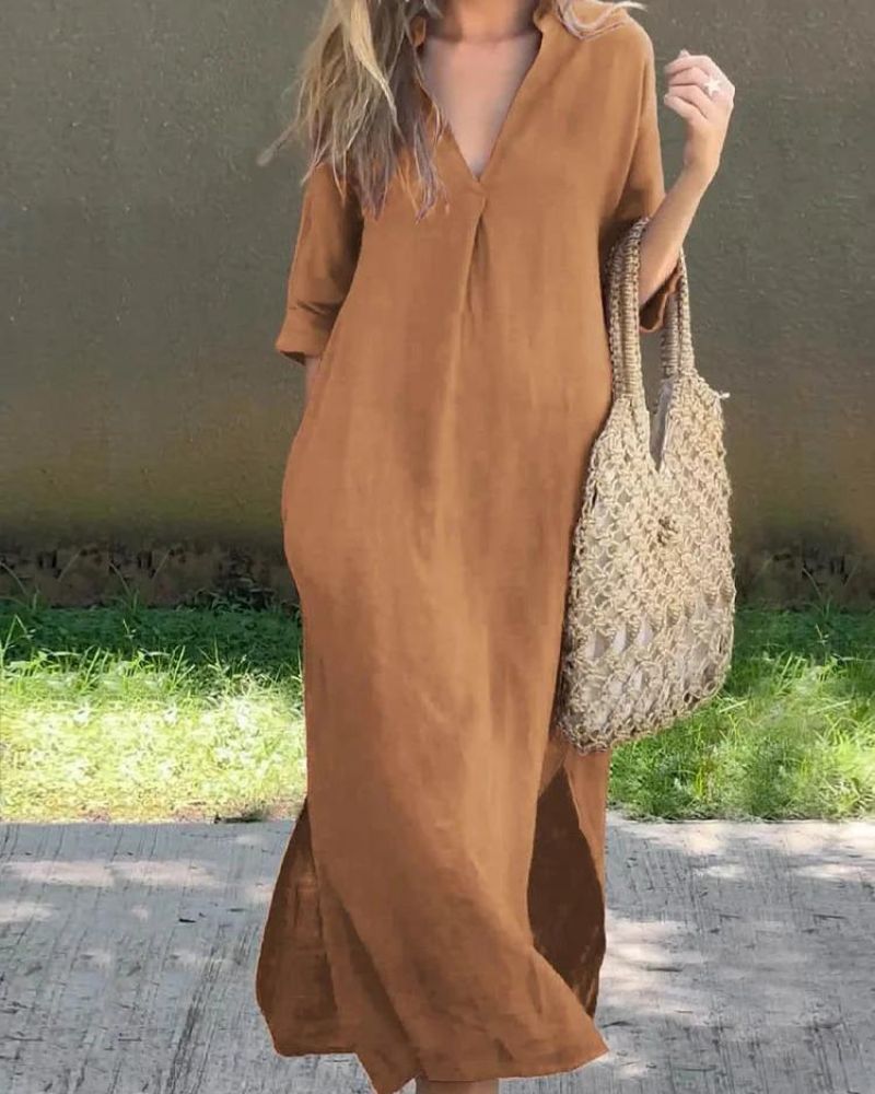 Lina™ | Pocketed Linen Dress