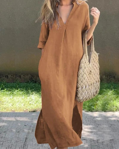 Lina™ | Pocketed Linen Dress