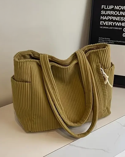 Naya™ | Ribbed Tote Bag with Cord Detail