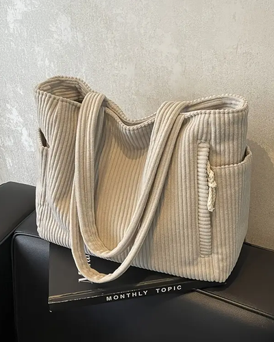 Naya™ | Ribbed Tote Bag with Cord Detail