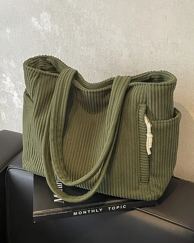 Naya™ | Ribbed Tote Bag with Cord Detail