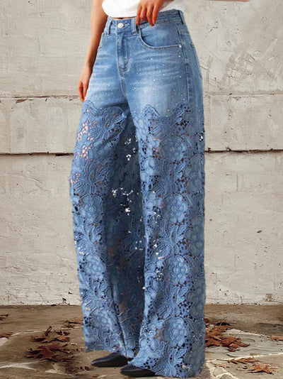 Noor™ | Vintage-Inspired Lace Jeans