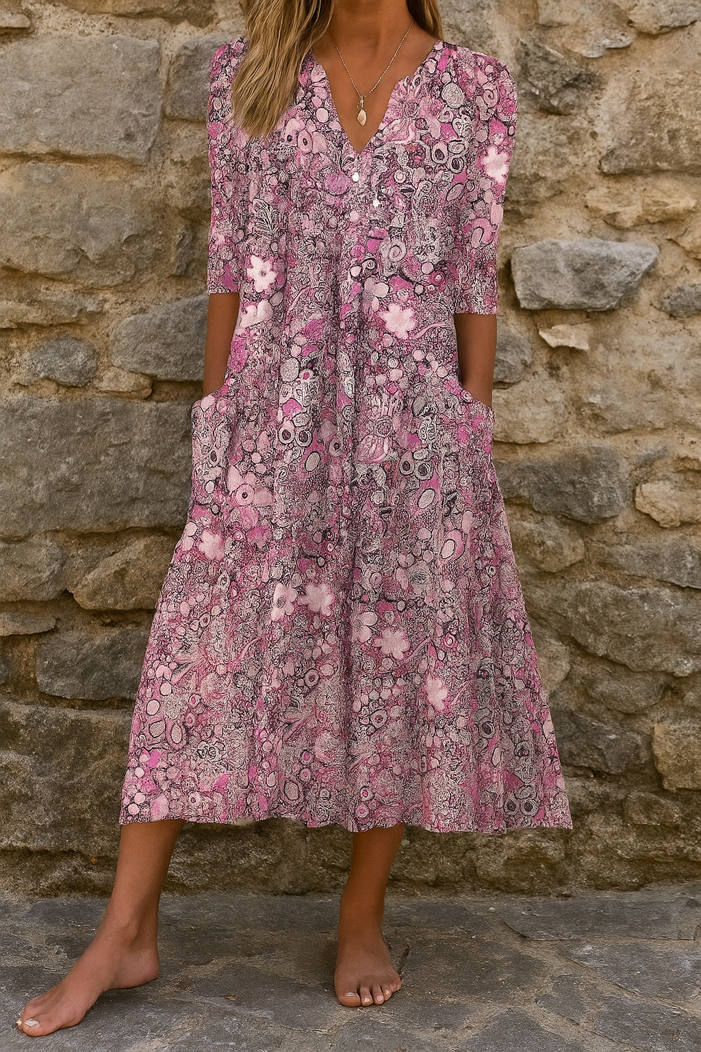 Sylvie™ | Timeless Elegant V-Neck Dress