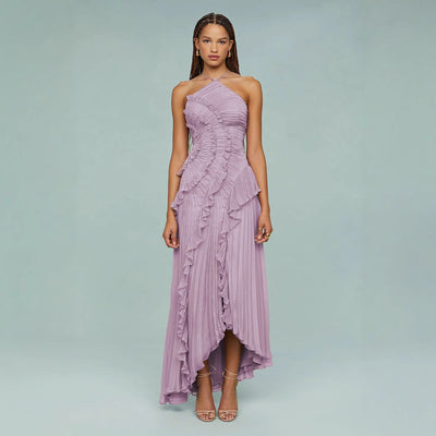 Nayla™ | Elegant Lilac Midi Dress