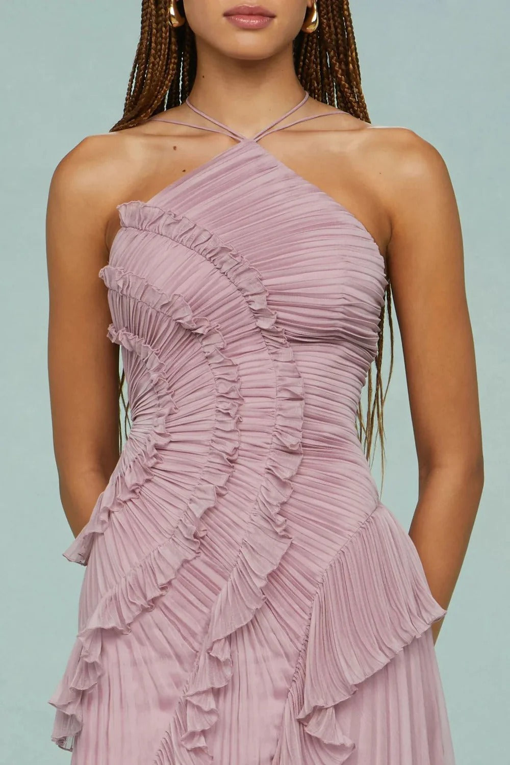 Nayla™ | Elegant Lilac Midi Dress