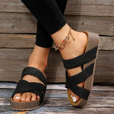 Freya™ | Braided Cross-Strap Sandals for Women