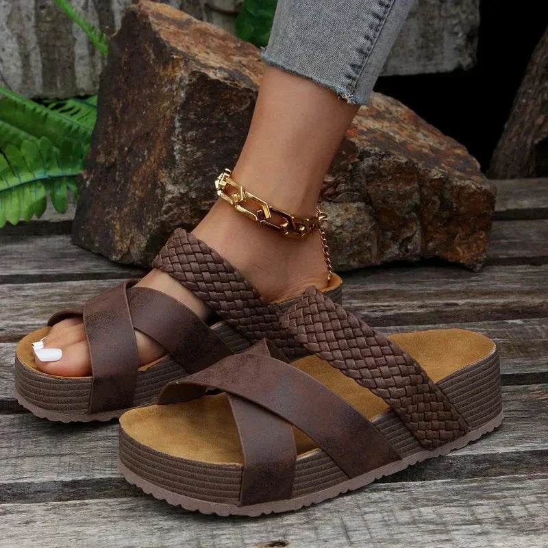 Freya™ | Braided Cross-Strap Sandals for Women