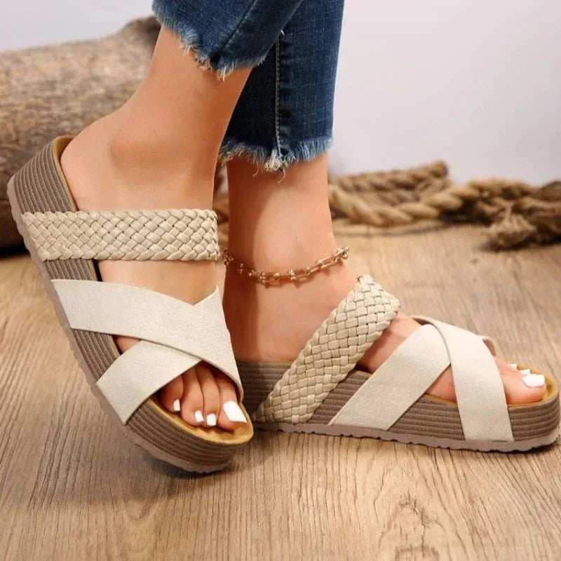 Freya™ | Braided Cross-Strap Sandals for Women