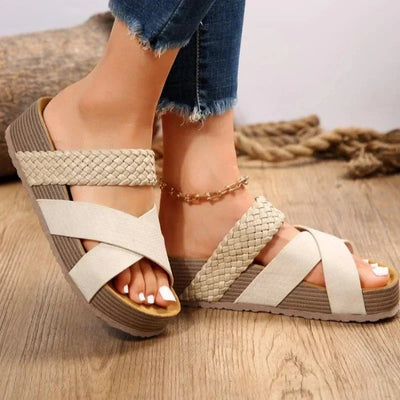 Freya™ | Braided Cross-Strap Sandals for Women