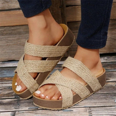 Freya™ | Braided Cross-Strap Sandals for Women